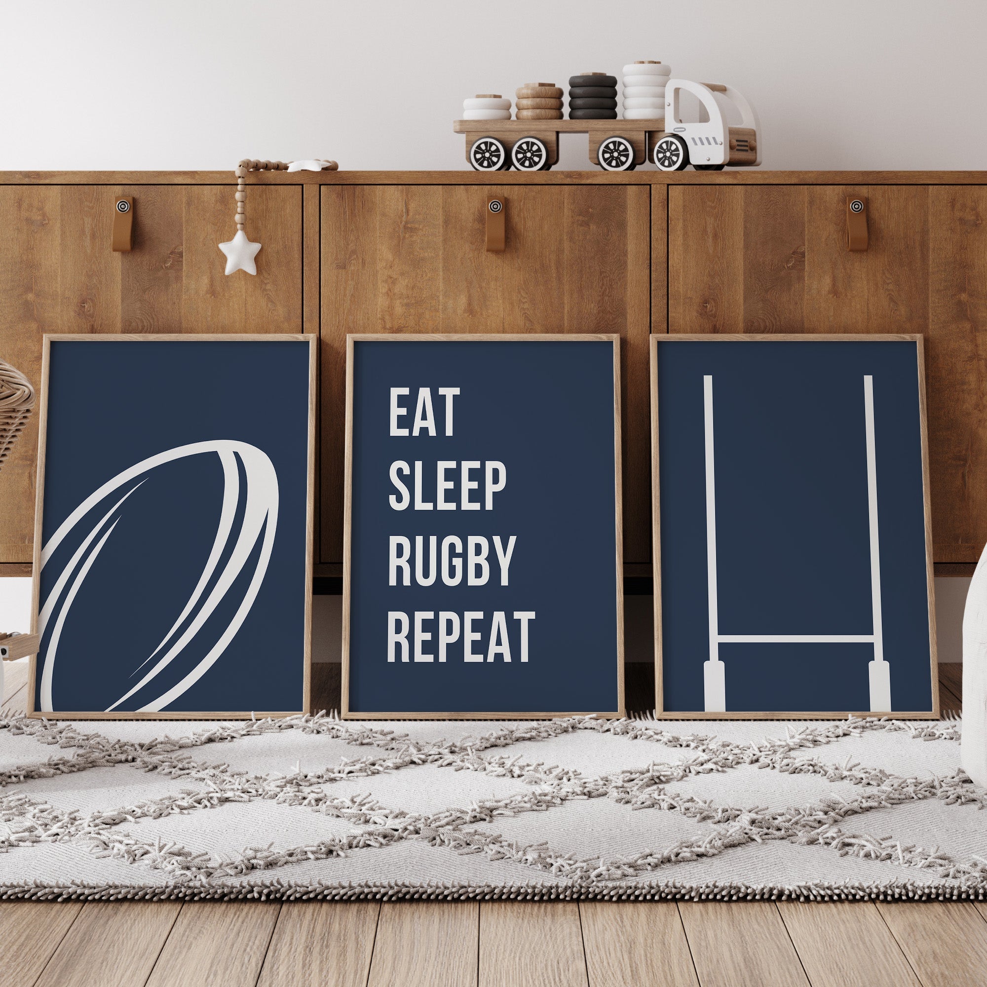 Set of 3 Sports Wall Art Prints | Kids Bedroom Decor