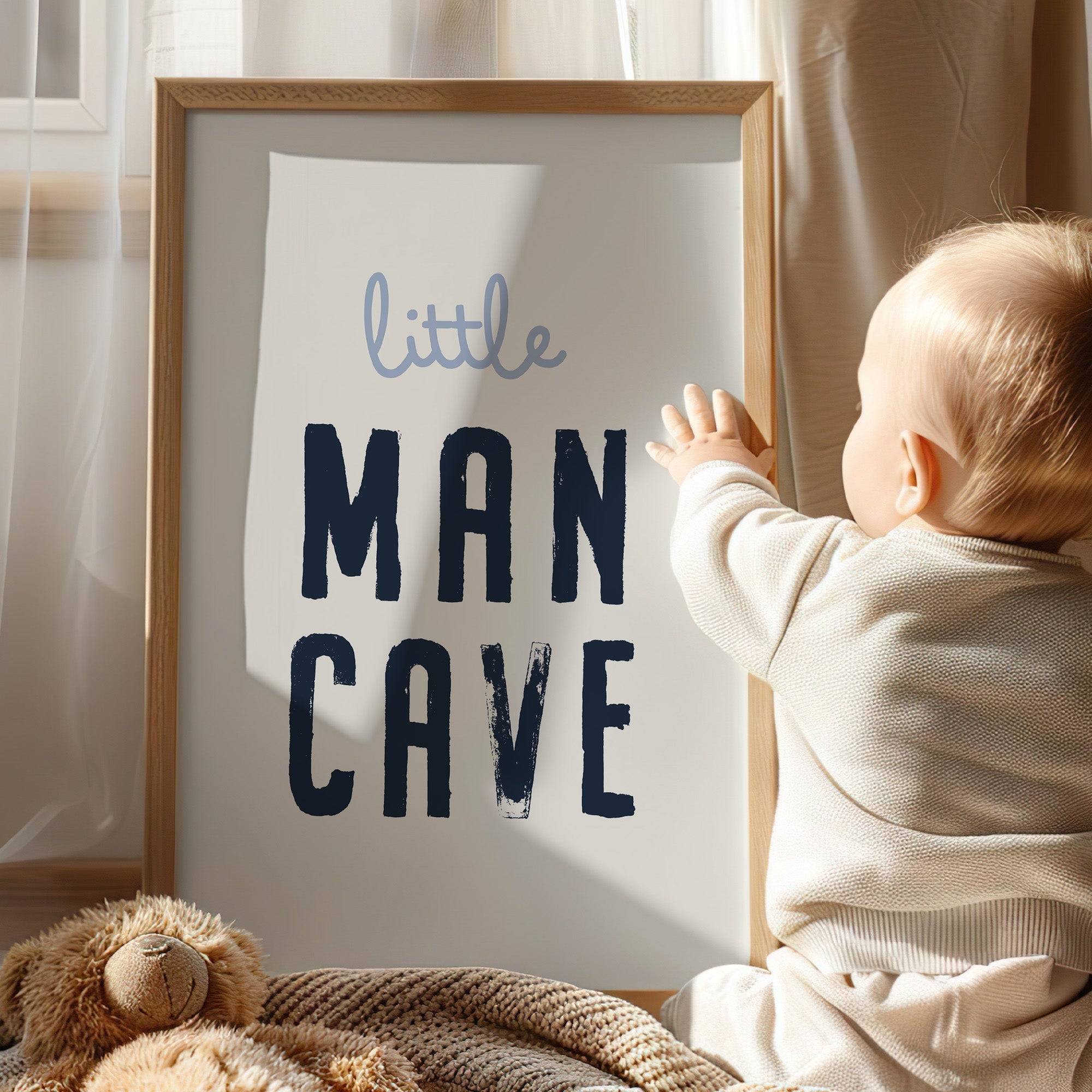 Little Man Cave neutral boys' bedroom wall art - image 3