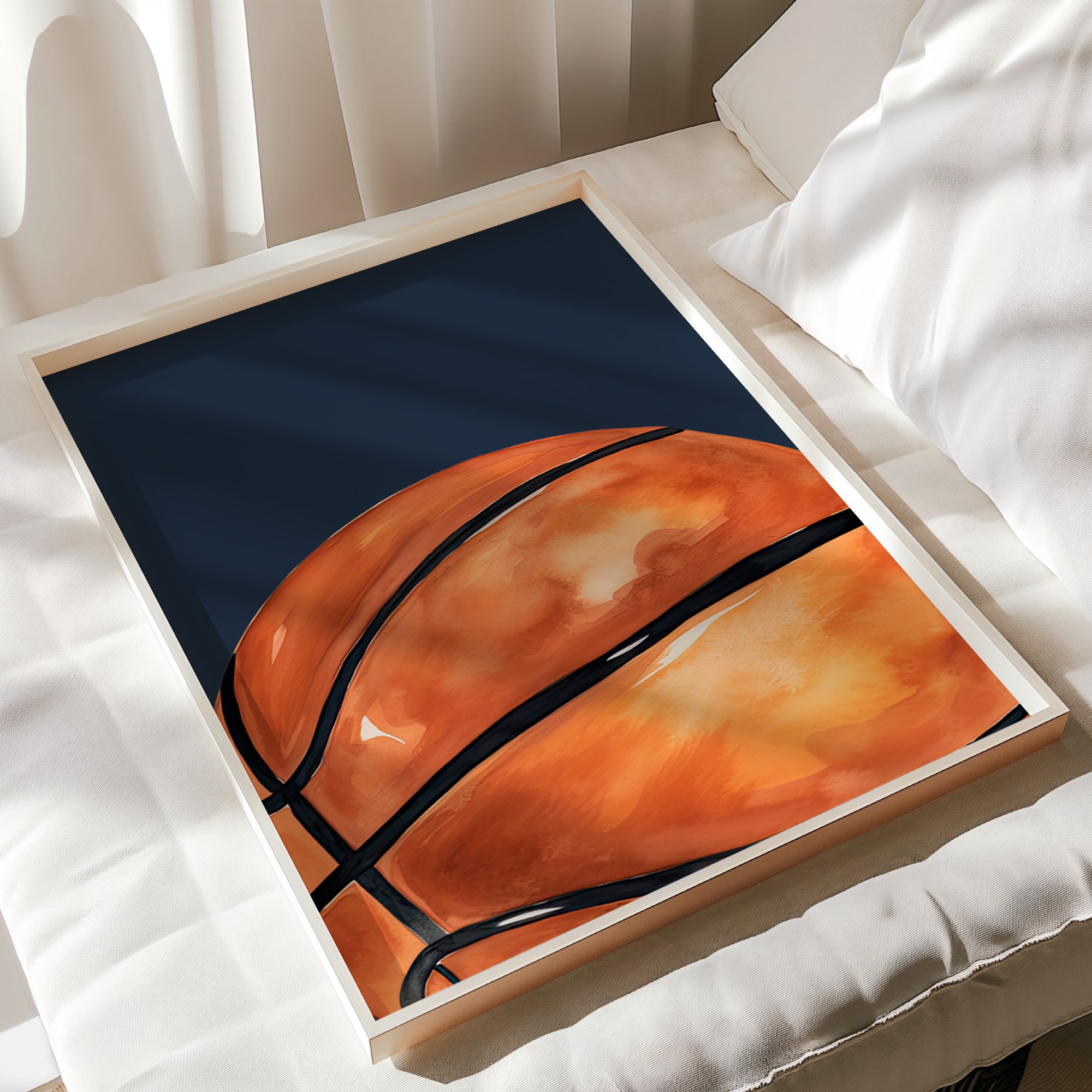 Sports Wall Art Set of 3 Boys Bedroom Prints Navy Kids Sports Decor