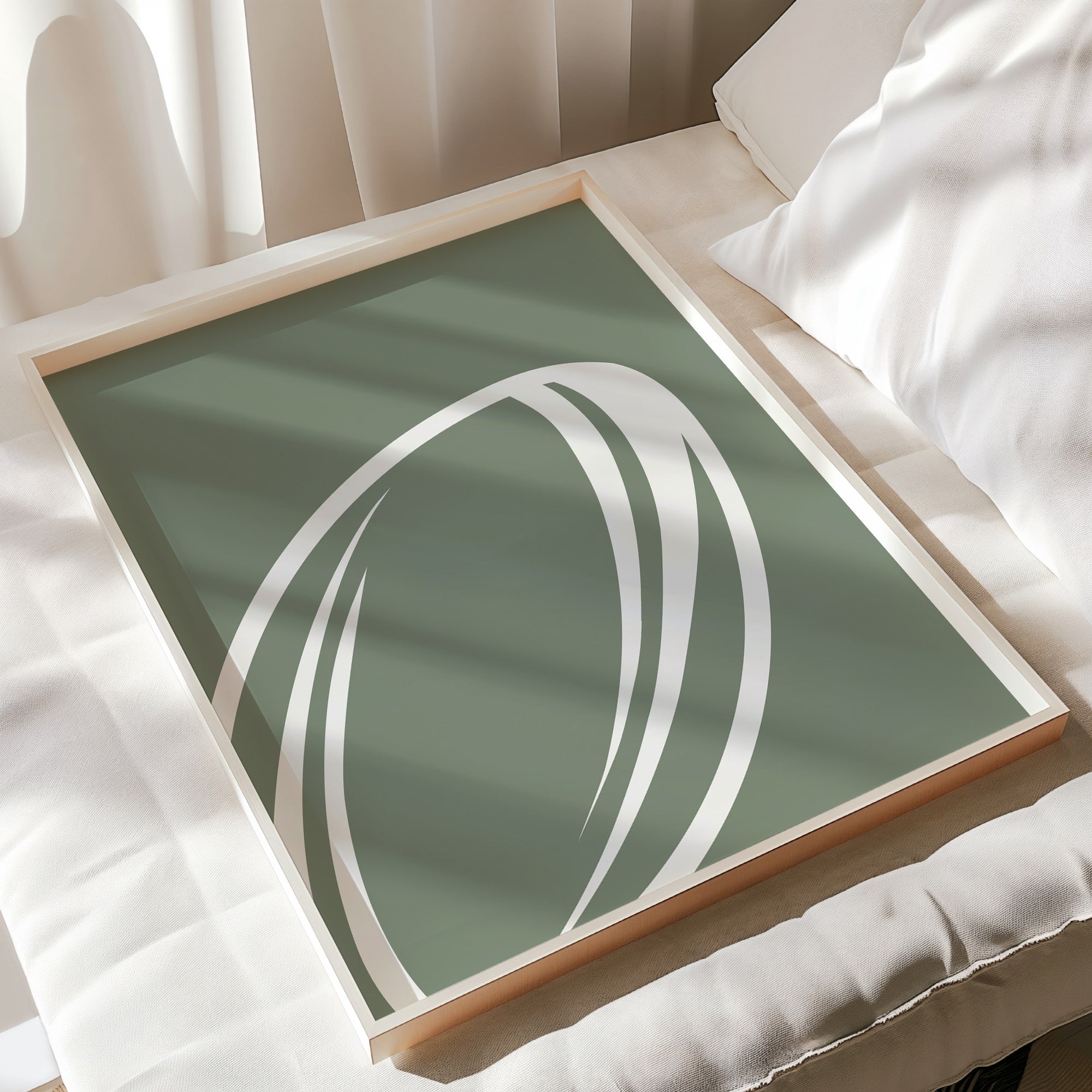 Rugby Wall Art Set of 3 Green Boys Bedroom Decor Nursery Sports Prints