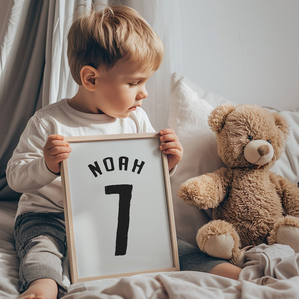 Personalised Sports Wall Art Set of 6, Neutral Kids Prints - artwork detail