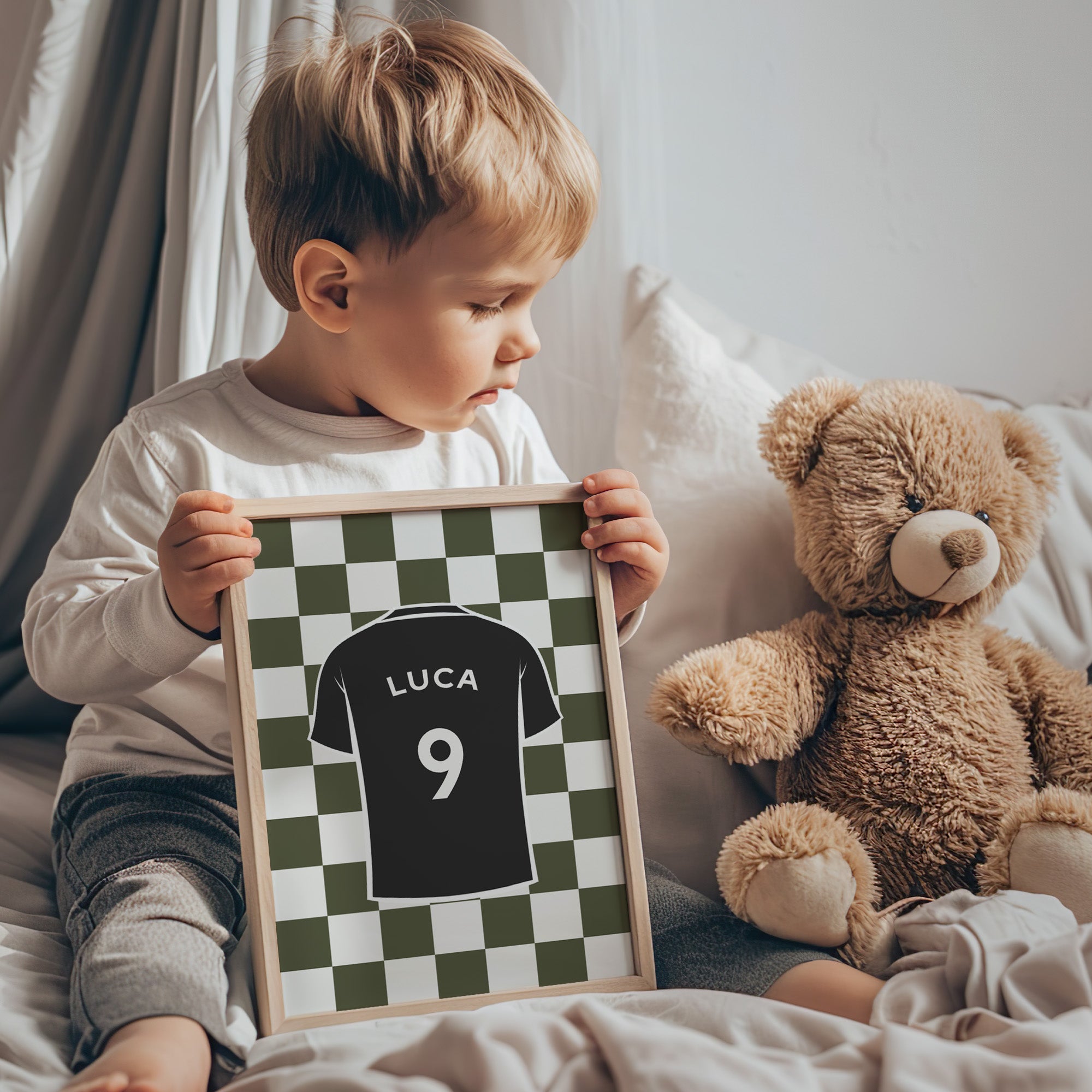 Personalised Football Wall Art Set of 6 Boys Bedroom Prints
