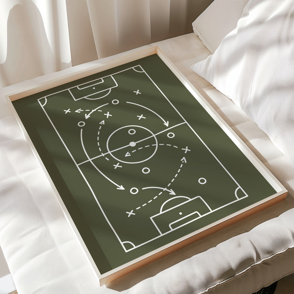 Personalised Football Wall Art Set, Boys Bedroom Decor, Football Nursery Prints