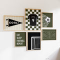 Personalised Football Wall Art Set of 6 Boys Bedroom Prints