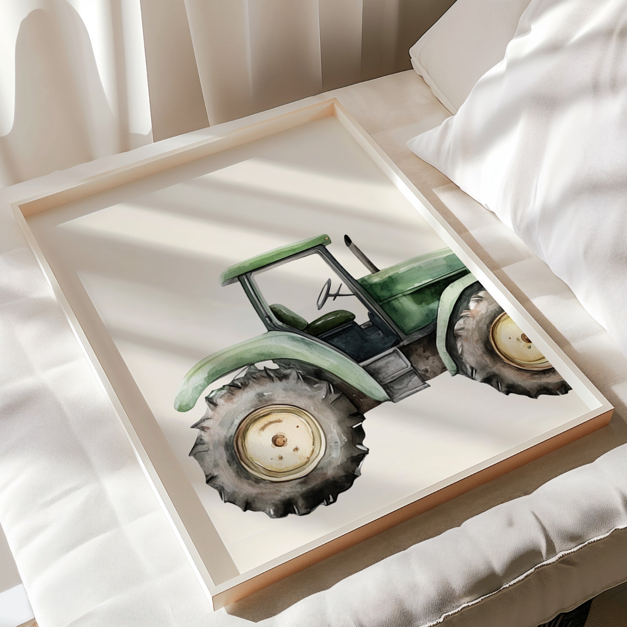 Personalised Tractor Wall Art Set of 3 Boys Farm Bedroom Prints Nursery Decor