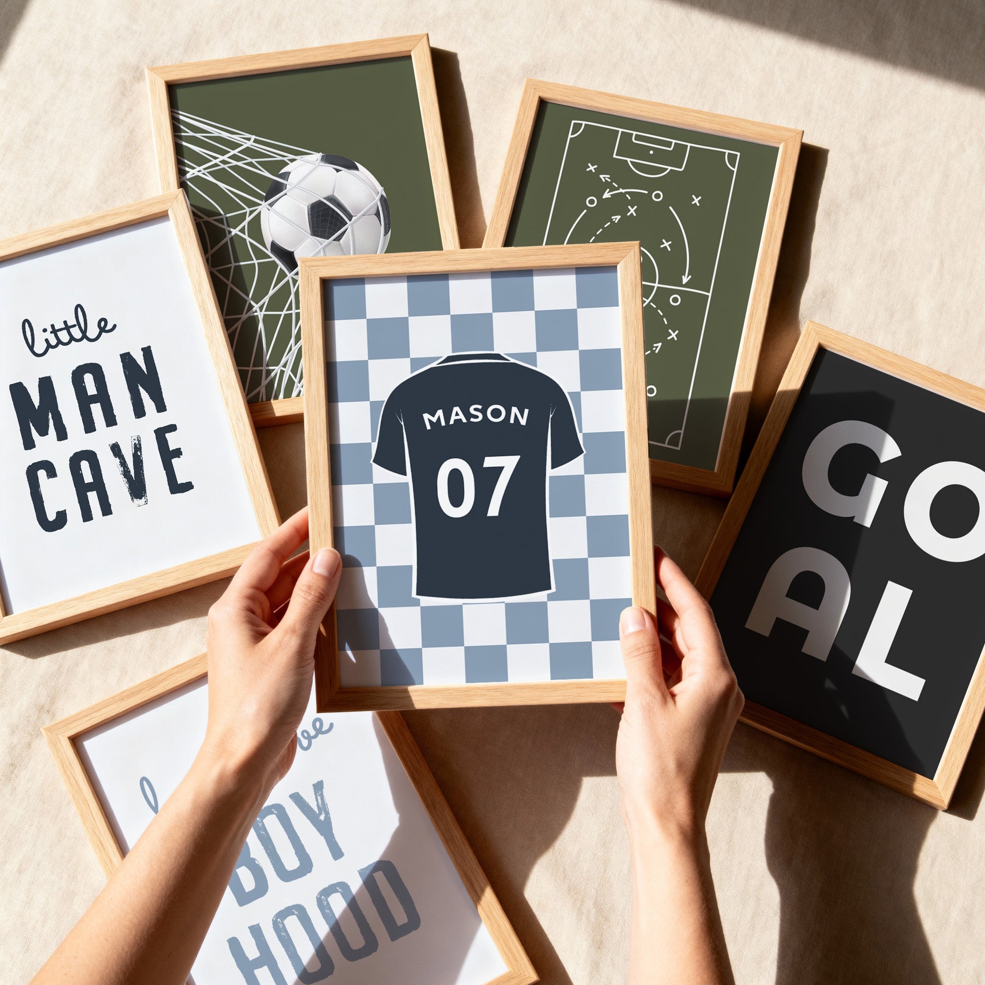 Personalised Football and Boyhood Prints Set of 6 - artwork detail