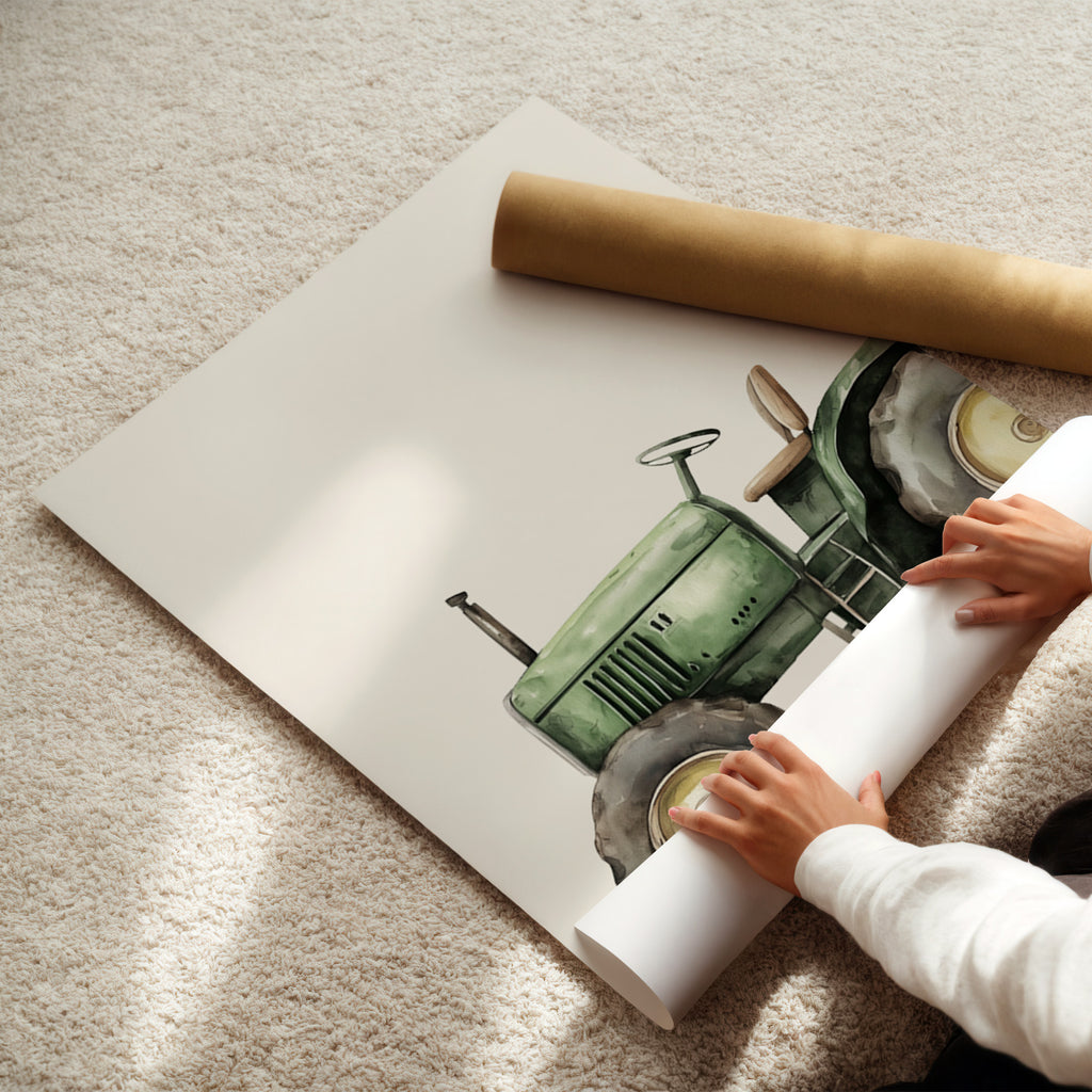 Personalised Tractor Wall Art Set of 3 Boys Farm Bedroom Prints Nursery Decor