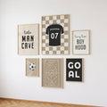 Personalised Football Wall Art Set of 6 Boys Bedroom Prints
