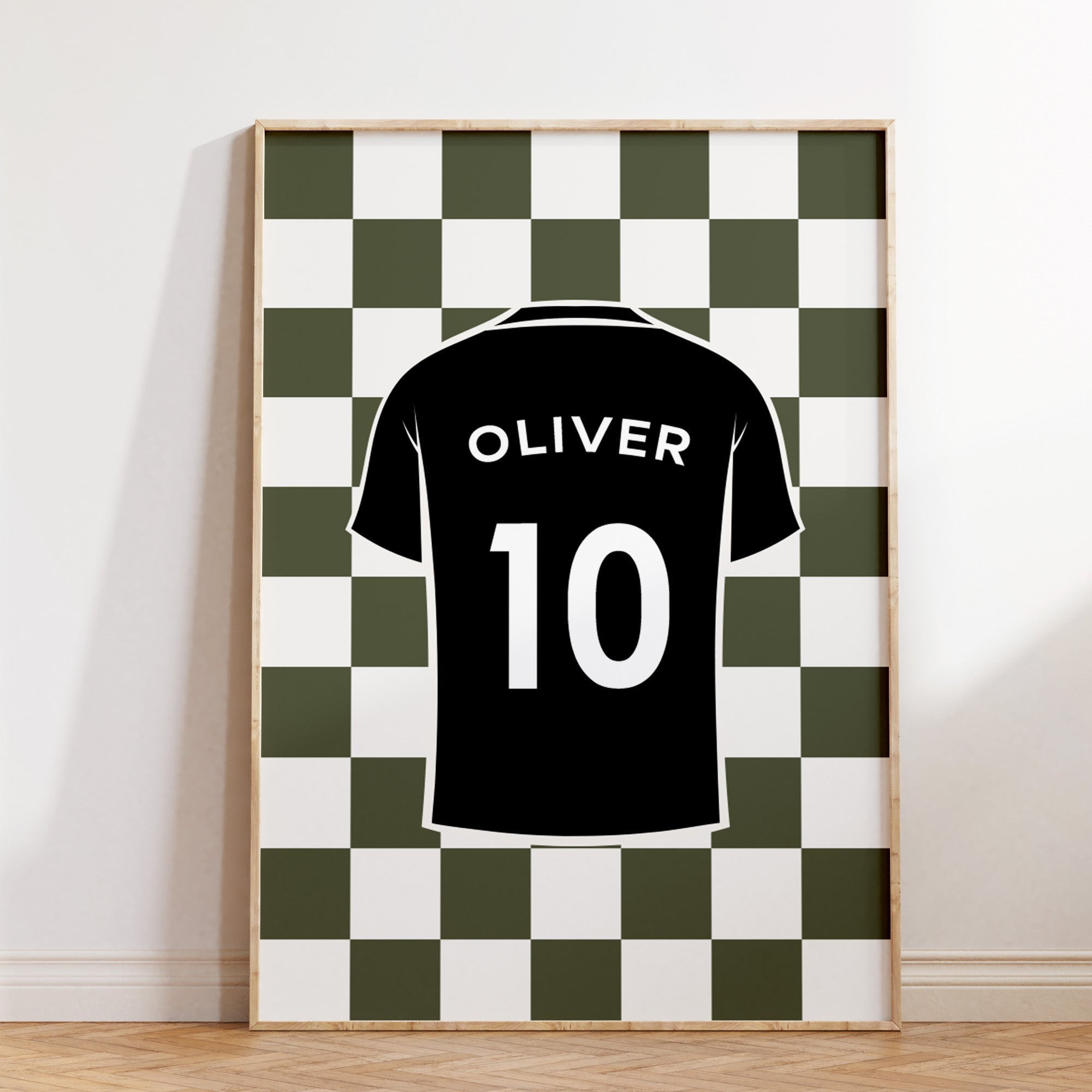 Personalised Football Shirt Print, Custom Name and Number