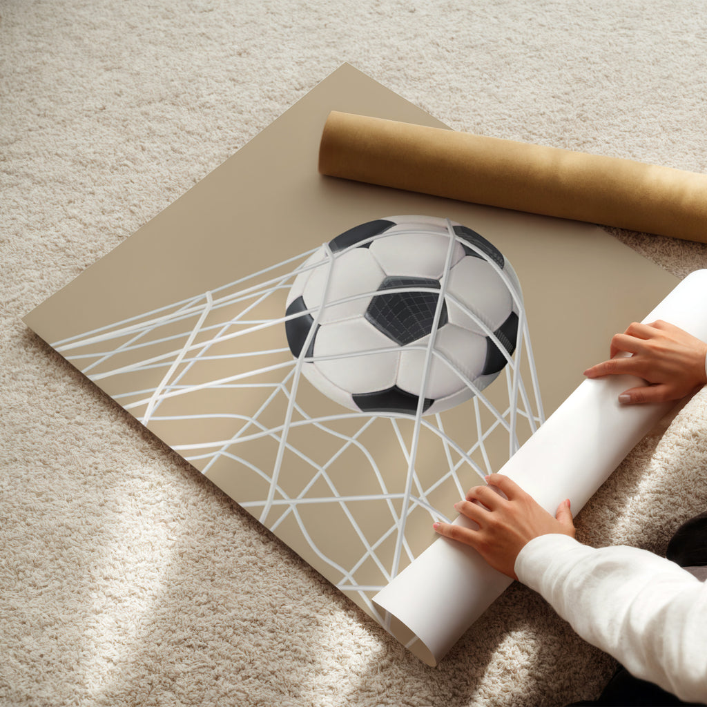 Neutral Football Wall Art Print, Boys Bedroom Decor Poster
