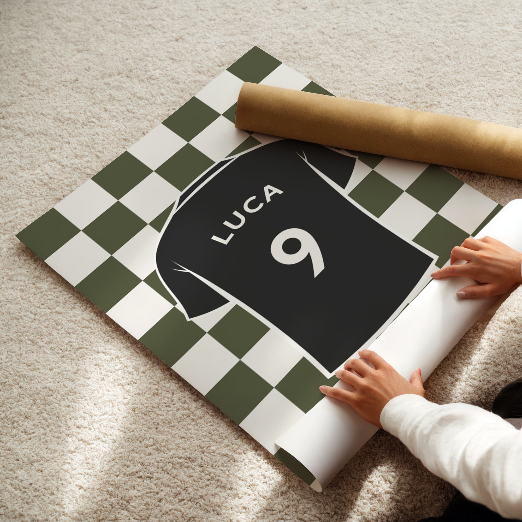 Personalised Football Wall Art Set of 6 Boys Bedroom Prints