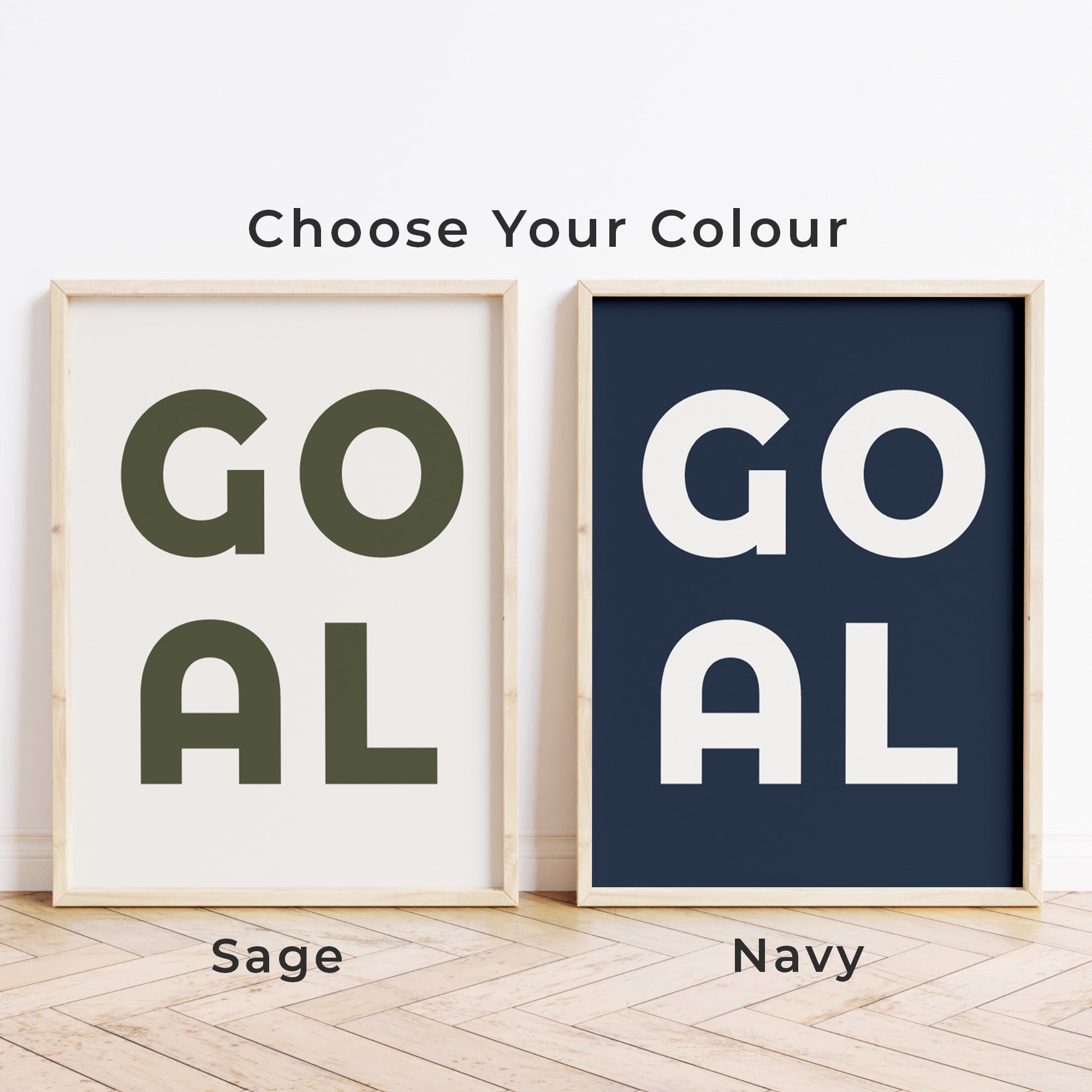 Football Goal Typography Print, Sage or Navy Boys Wall Art - print options