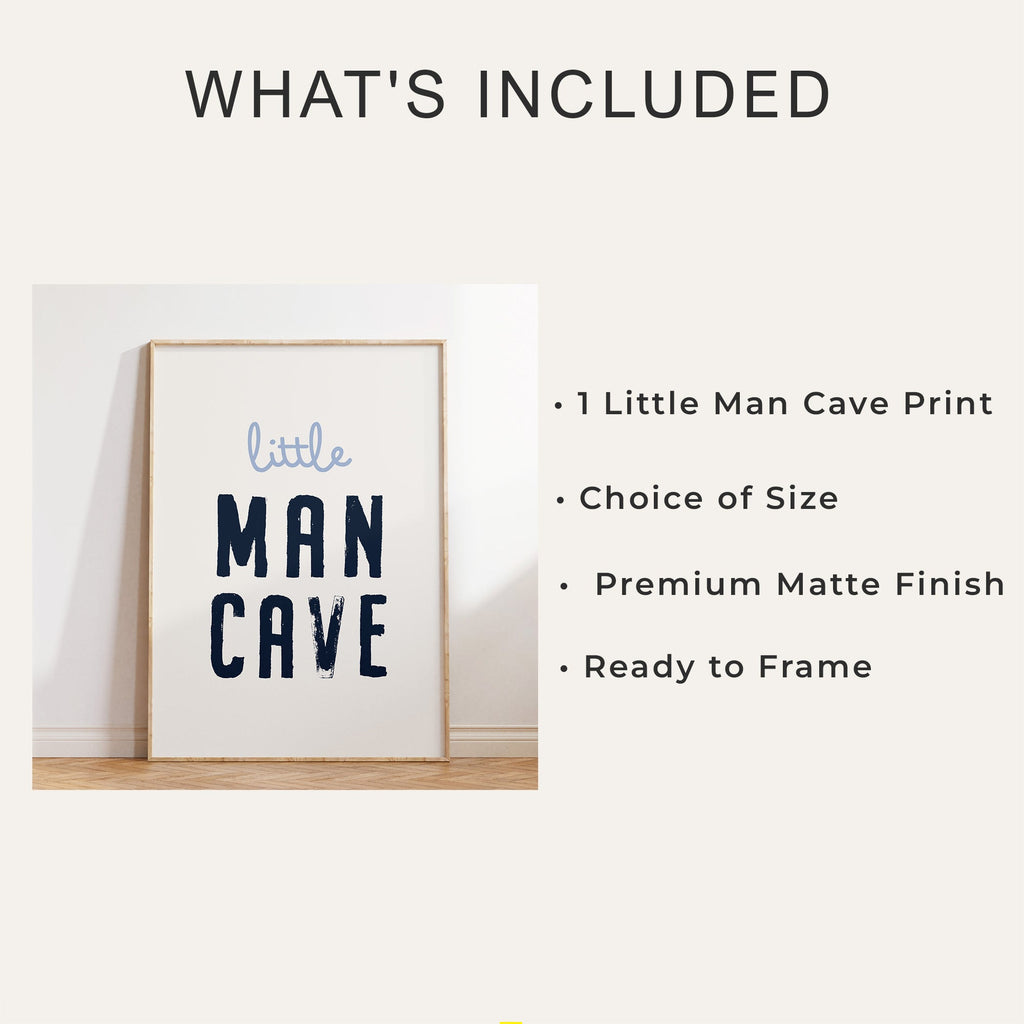 Little Man Cave neutral boys' bedroom wall art - image 4
