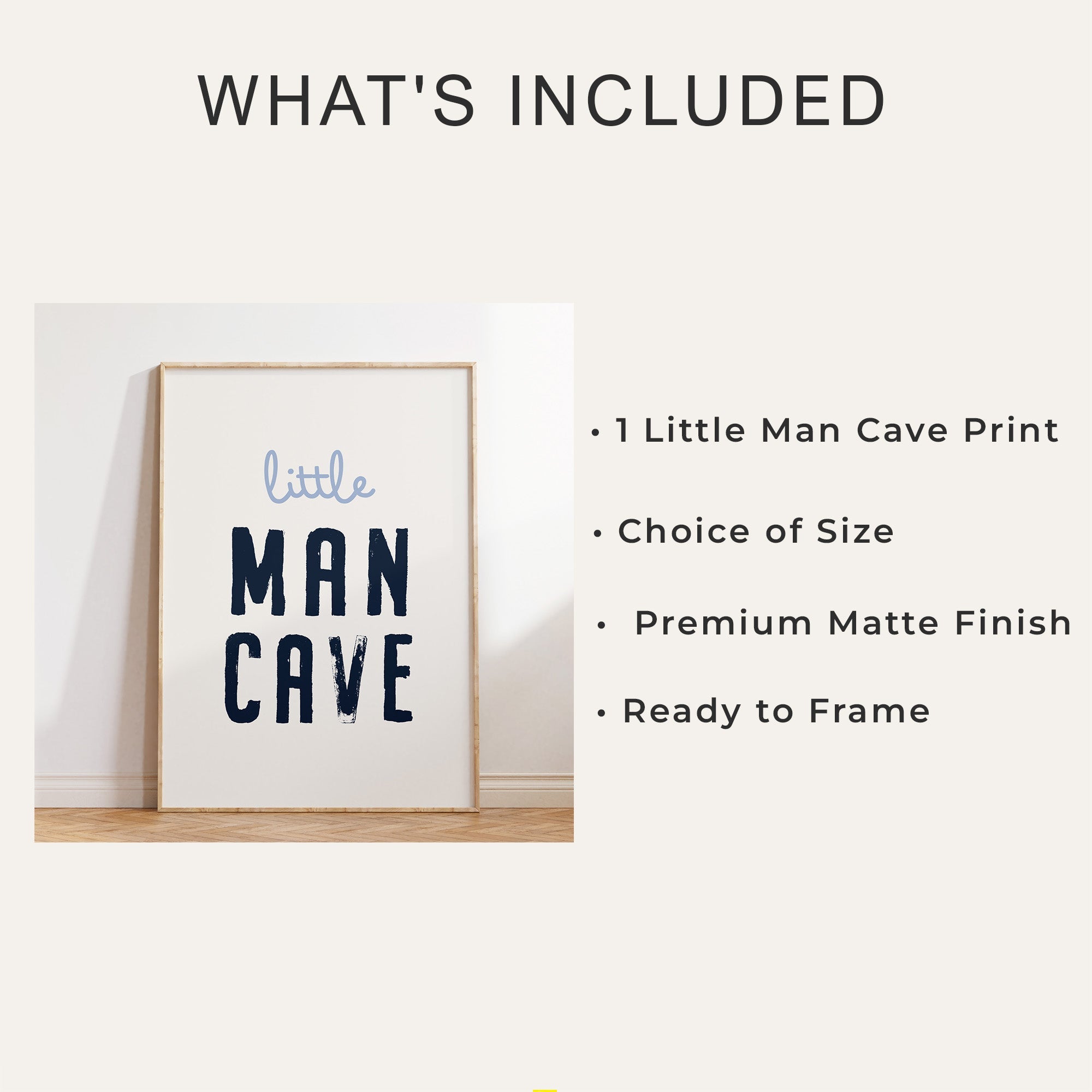 Little Man Cave neutral boys' bedroom wall art - image 4