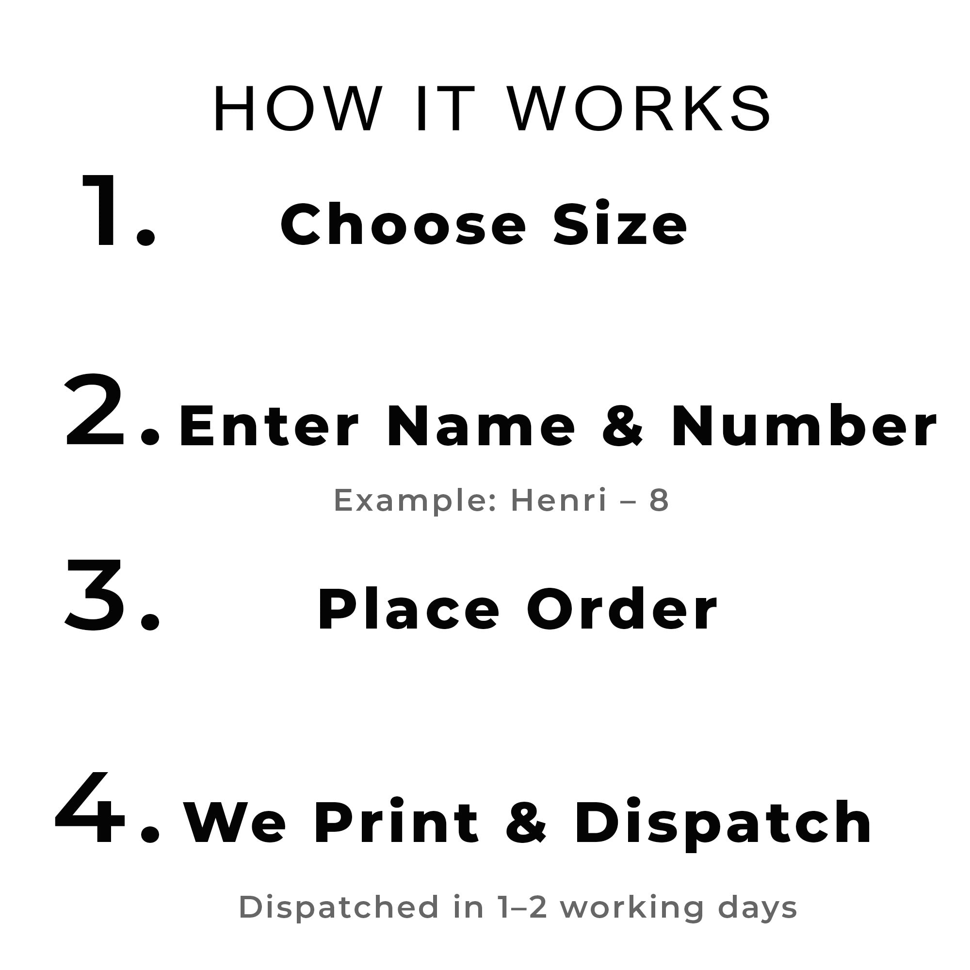 Personalised Football Jersey Wall Art Set of 3 Boys Bedroom