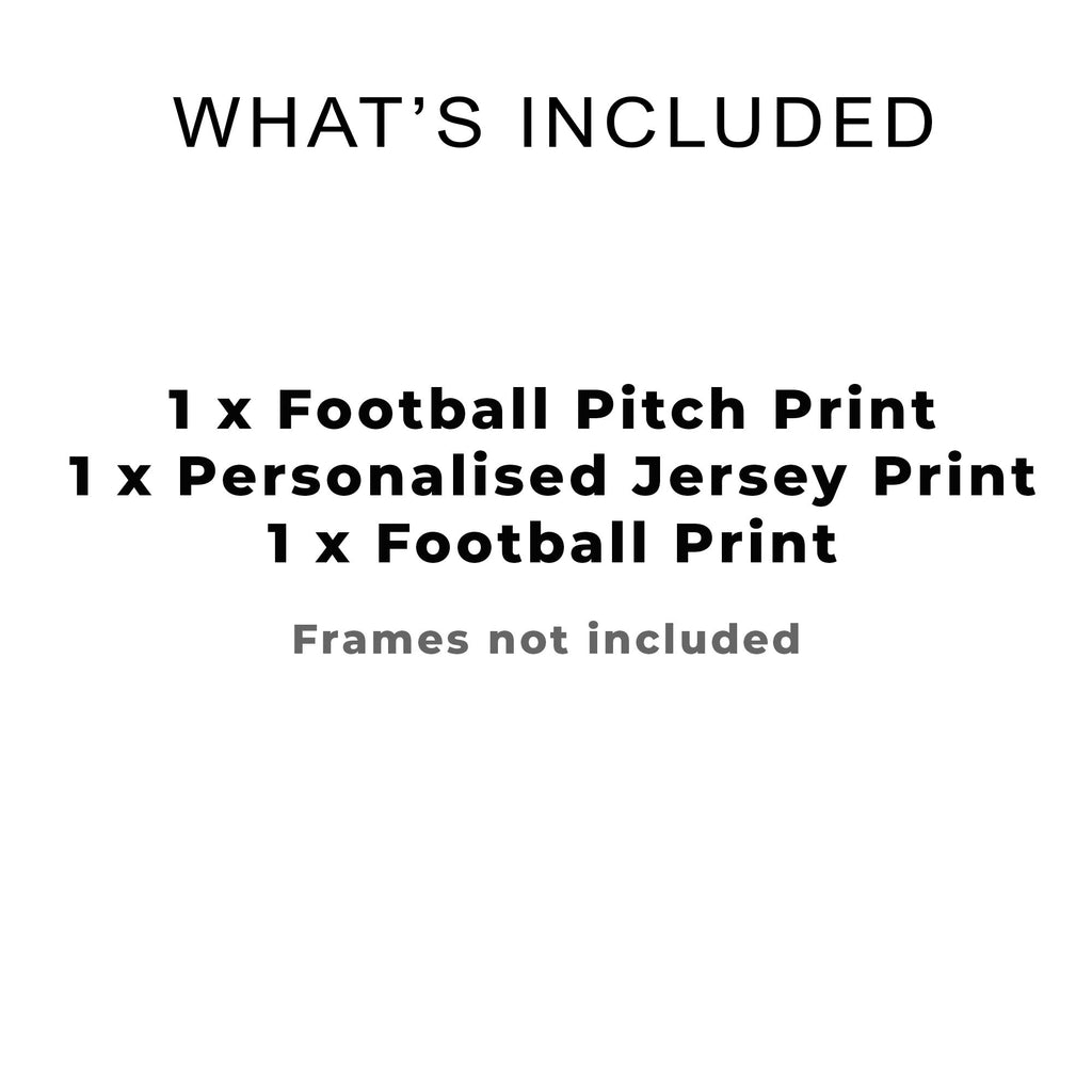 Personalised Football Pitch Prints Set of 3, Navy Wall Art - artwork detail