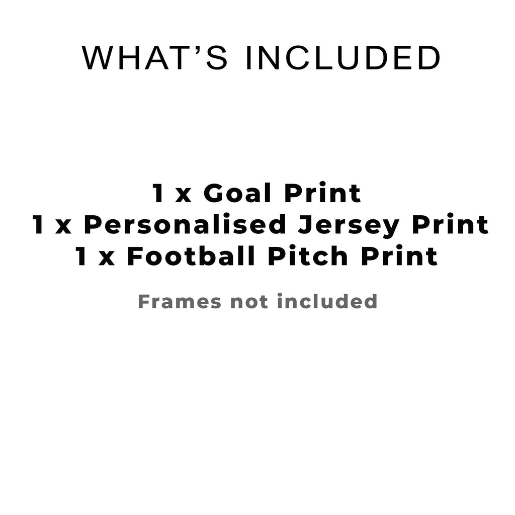 Personalised Olive Football Prints Set of 3, Boys Wall Art - artwork detail