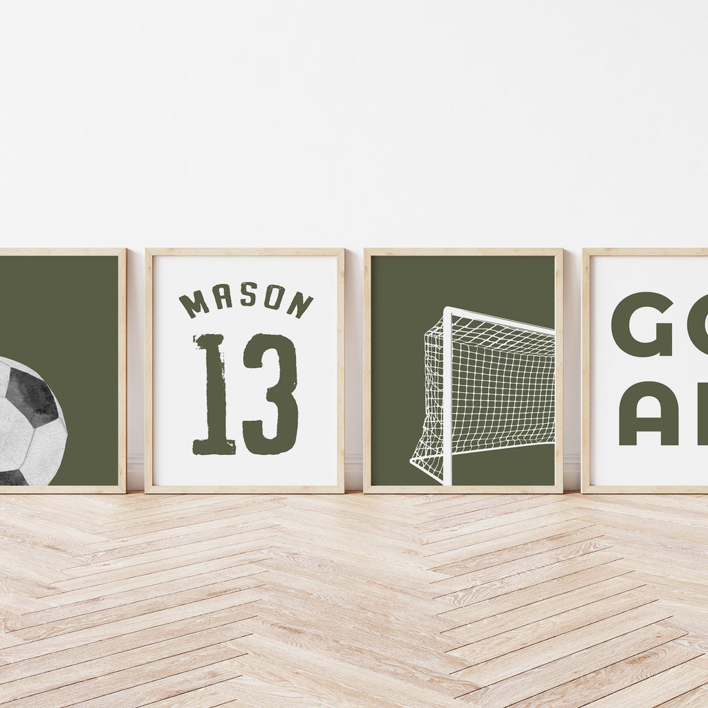 Four EF39 personalised football wall art digital designs