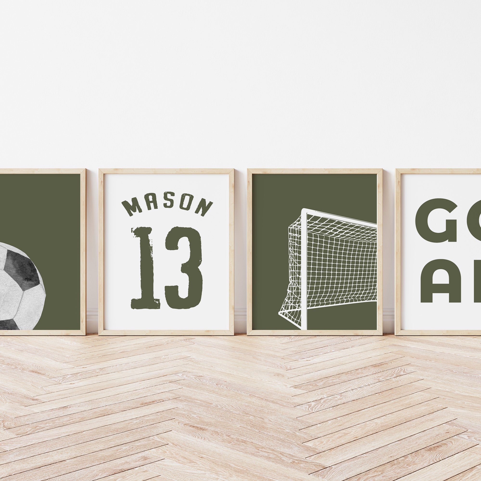 Four EF39 personalised football wall art digital designs